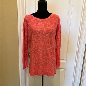 Eileen Fisher Orange, Linen Relaxed top with high/low hem